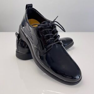 Amberjack The Tux Shoes Obsidian Oxford Style Italian Patent Leather